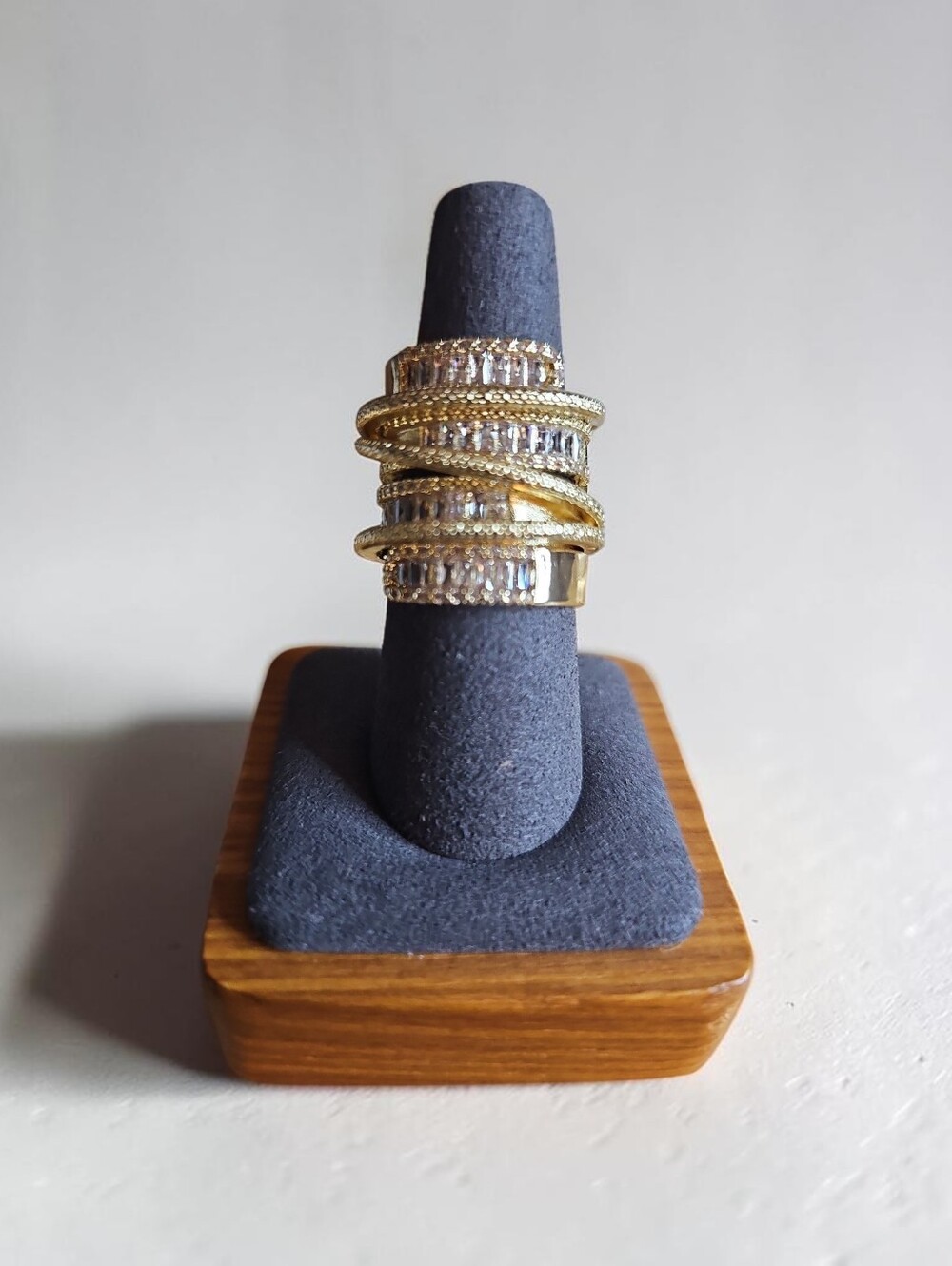 SASSIFIED BOUTIQUE NWT  Gold Multi-Row Crystal Ring - Women's Statement Ring